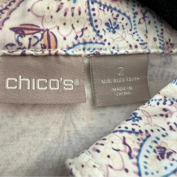 Chico’s women’s denim jeans top sz 2 US 12/14 - Picture 3 of 4